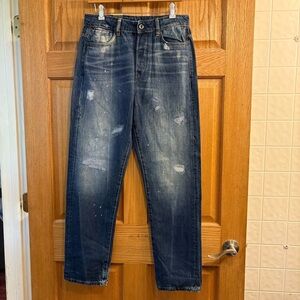 G-Star Raw Jeans Midge S High Boyfriend Womens 28X34 11oz Renewed Blue Denim NWT